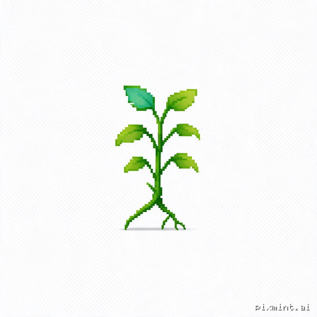 A single small, weak mutated weed monster for a 2D side-scrolling action game, designed in clean, crisp pixel art. The…