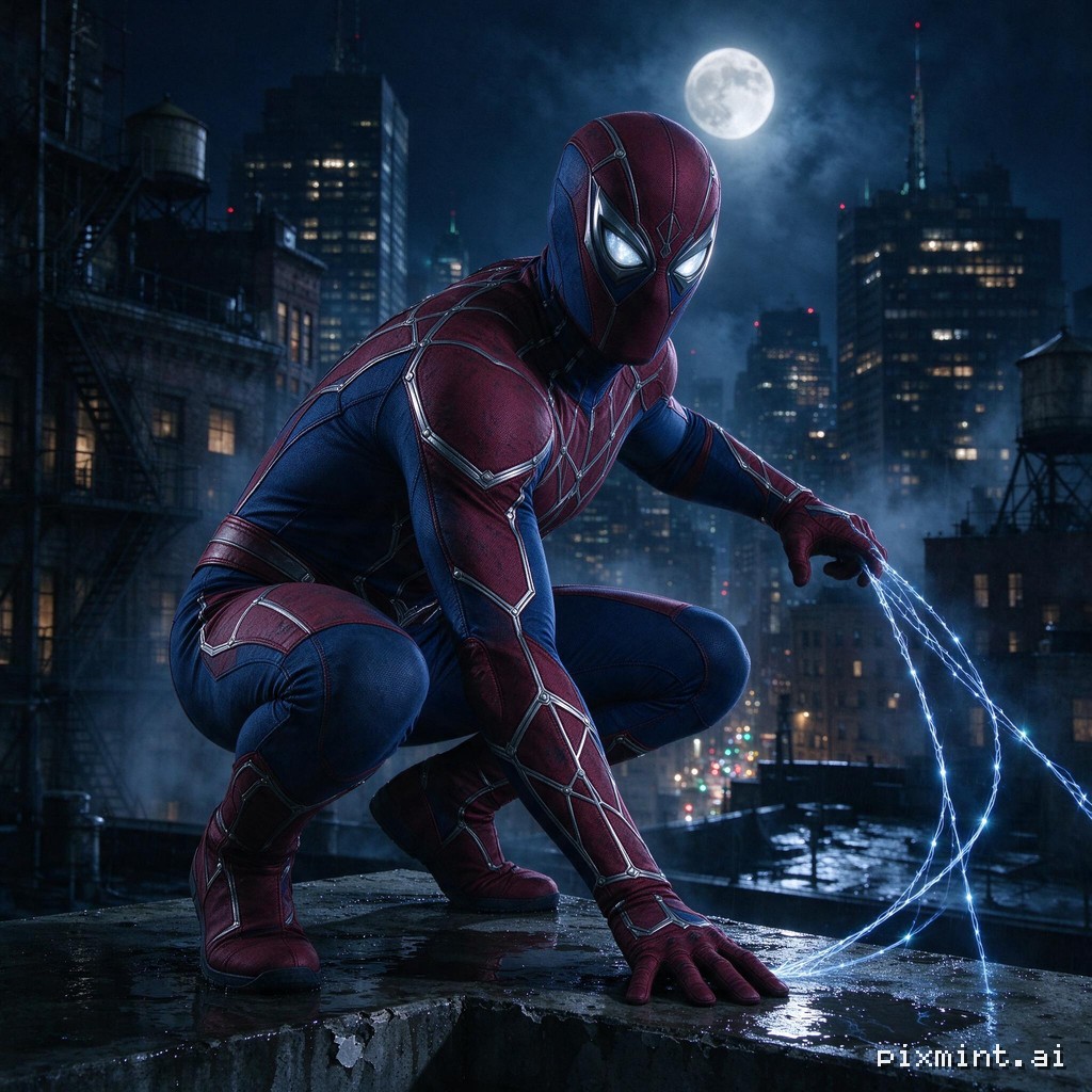 Create an original live-action superhero fan-art poster inspired by the visual atmosphere of early-2000s superhero cinema…