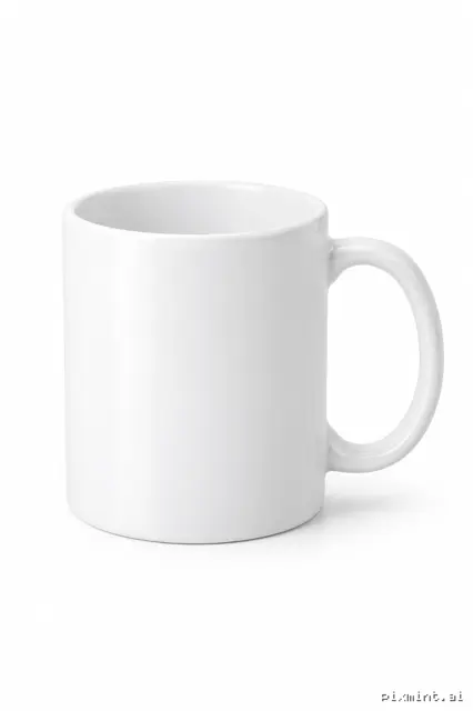 E-commerce product photo of a white ceramic coffee mug on a pure white 11111111111111111background, soft shadow, studio…